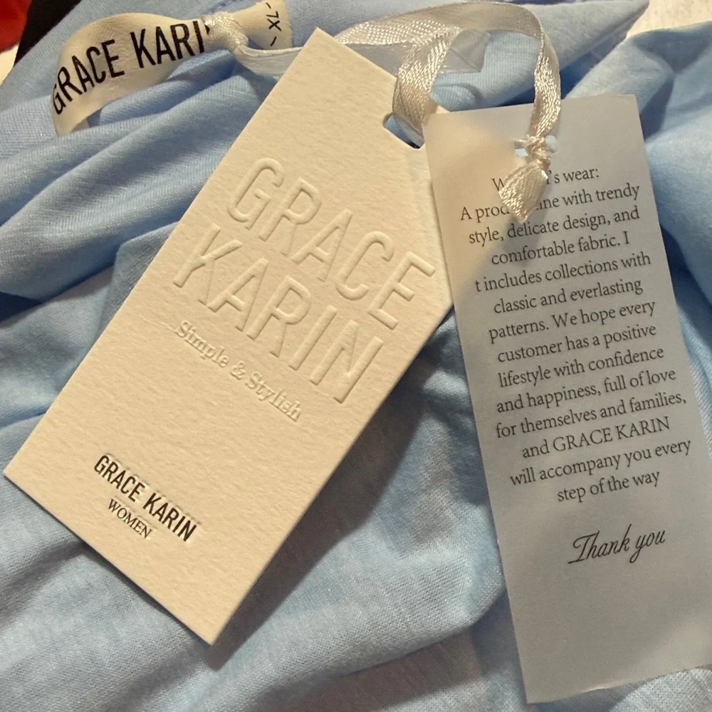 Grace Karin Light Blue Sleeveless Top for women size XL - Picture 6 of 6